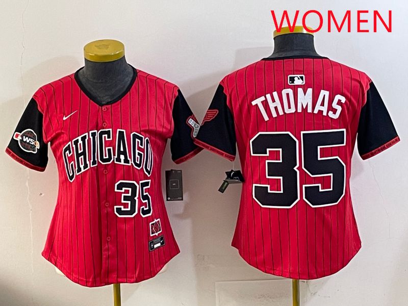 Women 2025 Chicago White Sox #35 Thomas Red Joint Name Nike MLB Jersey style 9